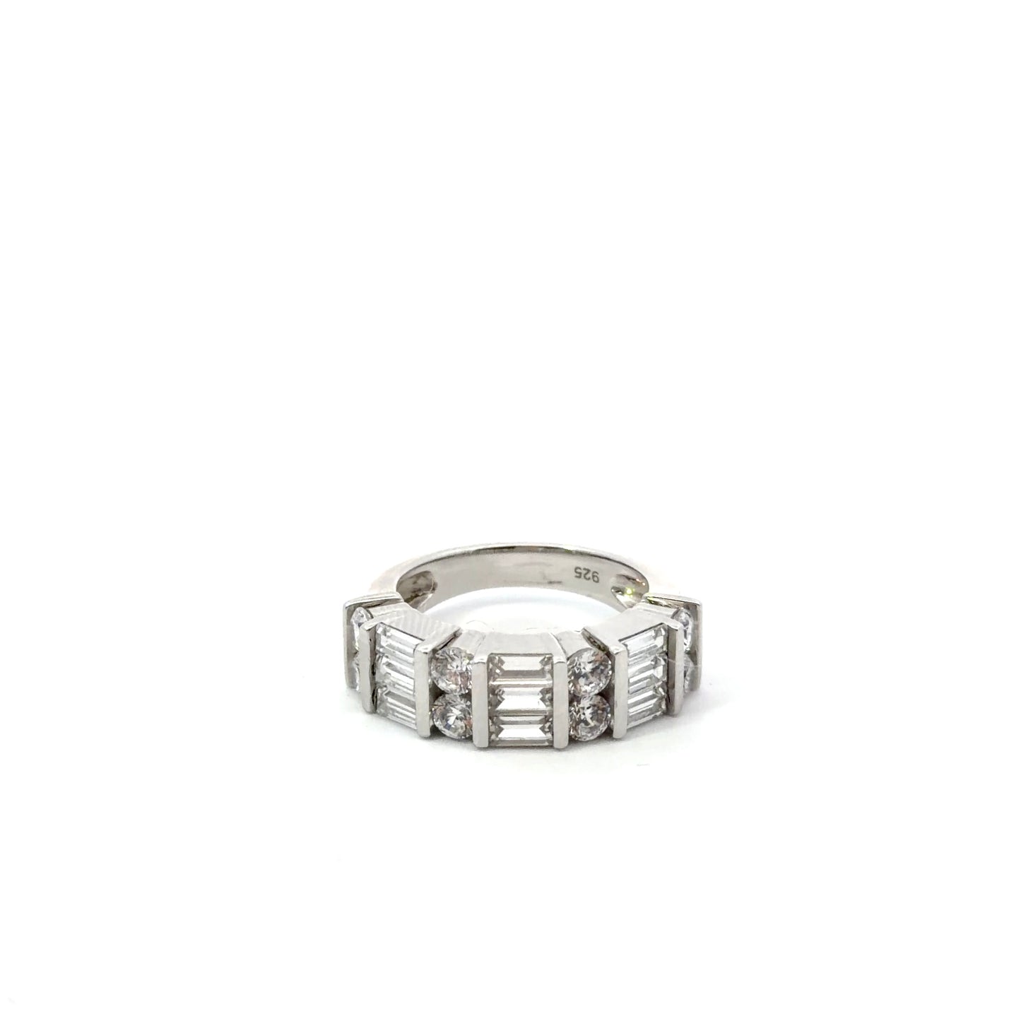 Sterling Silver Multi-Stone Cubic Zirconia Ring