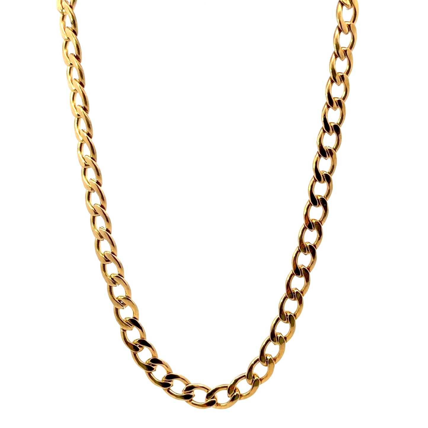 Gold Plated Curb Chain Necklace