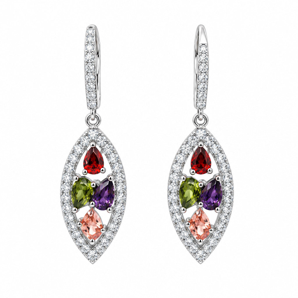 Sterling Silver Multi-Color French Hook Earrings