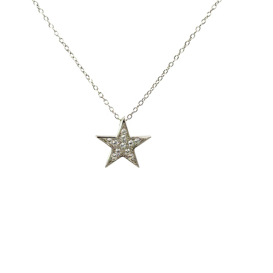 Sterling Silver Cubic Zirconia Star Necklace