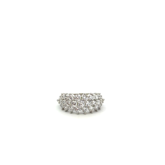 Sterling Silver Elegant Tiered Marquise Ring