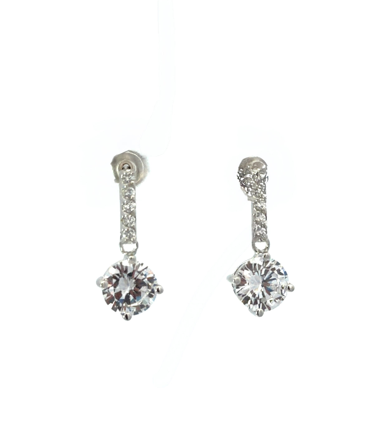 Sterling Silver Radiant-Cut Cubic Zirconia Drop Earrings