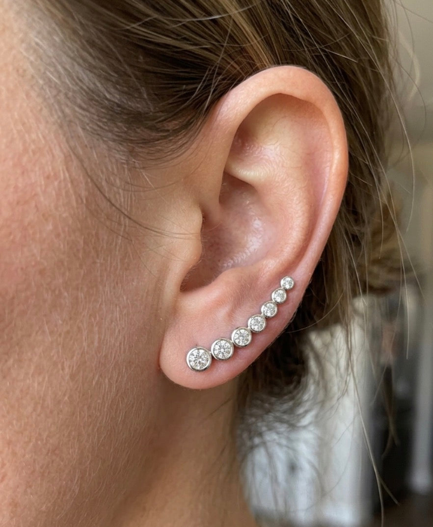 Sterling Silver Ear Climber Earrings