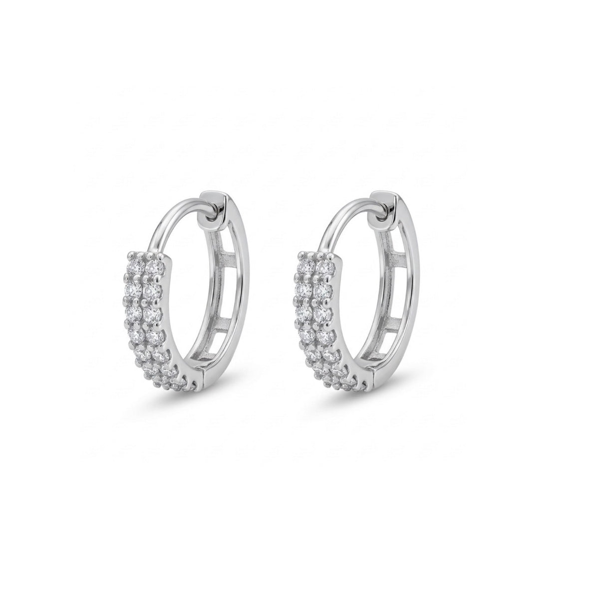 Sterling Silver Cubic Zirconia Huggie Earrings