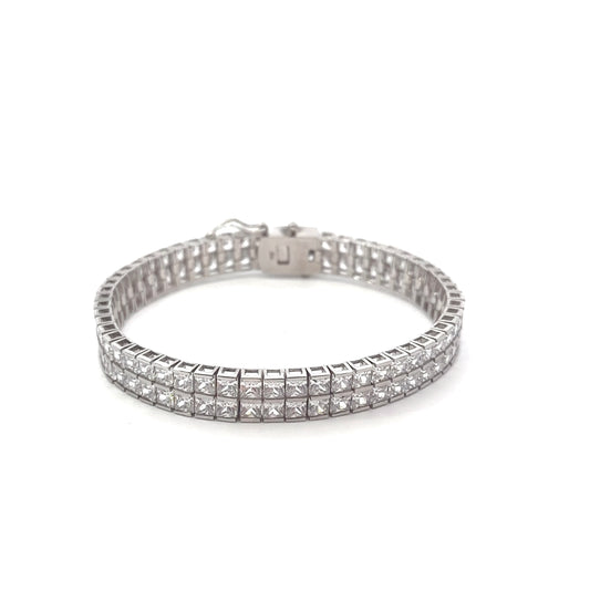 Sterling Silver Luxury Cubic Zirconia Tennis Bracelet