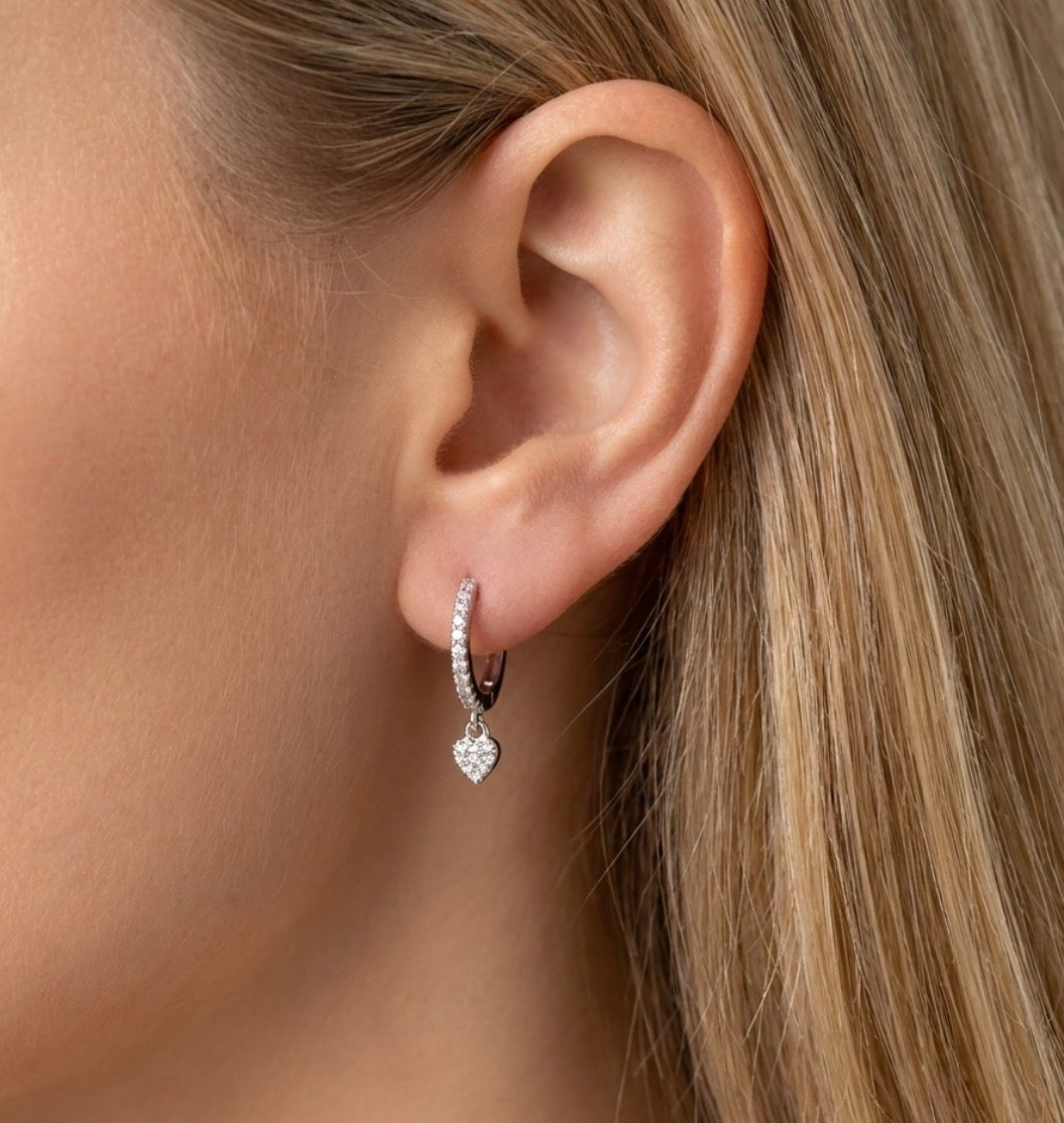 Sterling Silver Heart Shaped Earrings