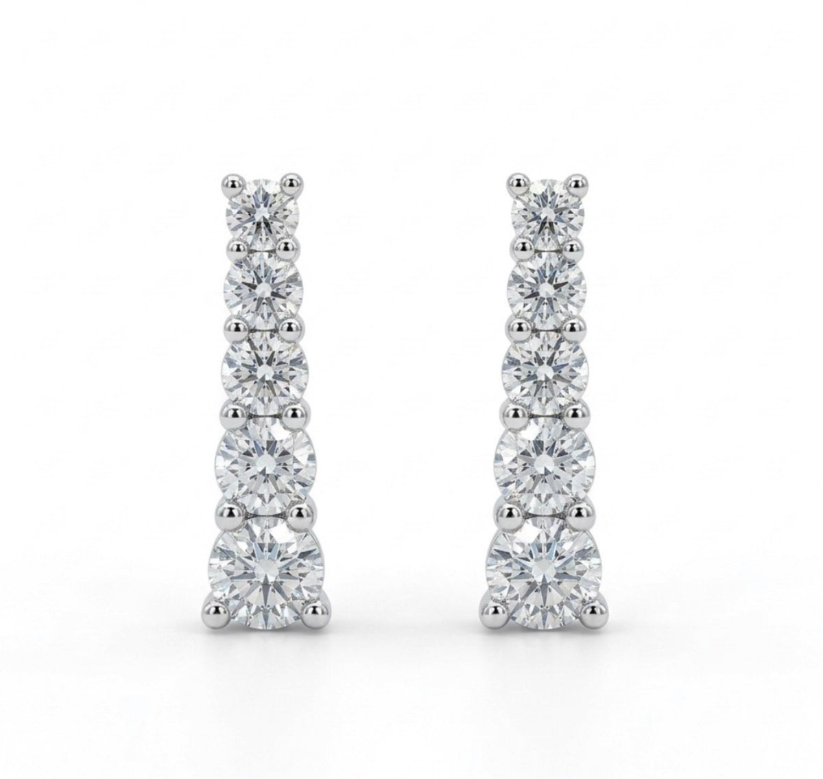 Sterling Silver Cubic Zirconia Post Drop Earrings