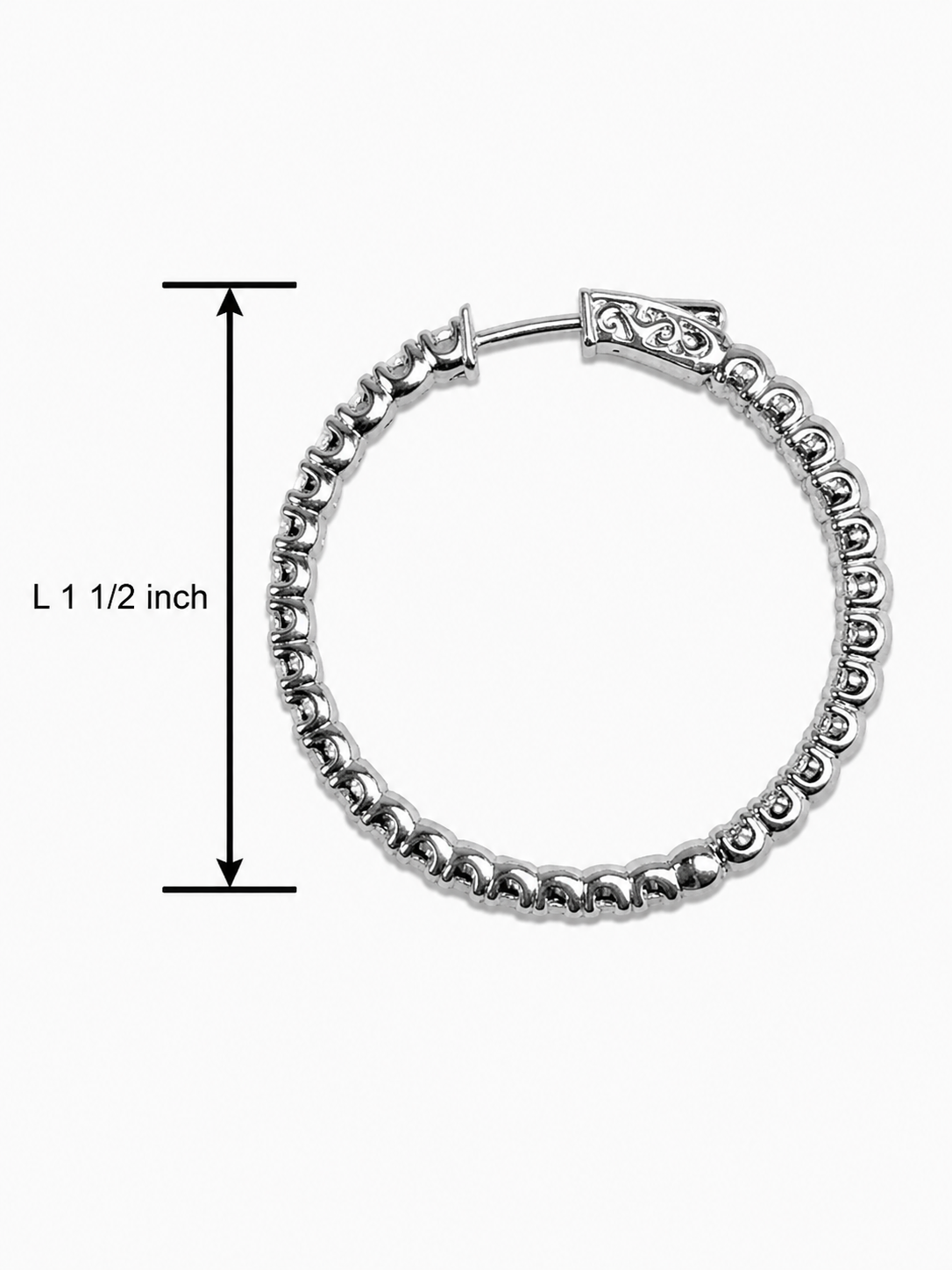 Sterling Silver Cubic Zirconia Inside-Out Hoop Earrings
