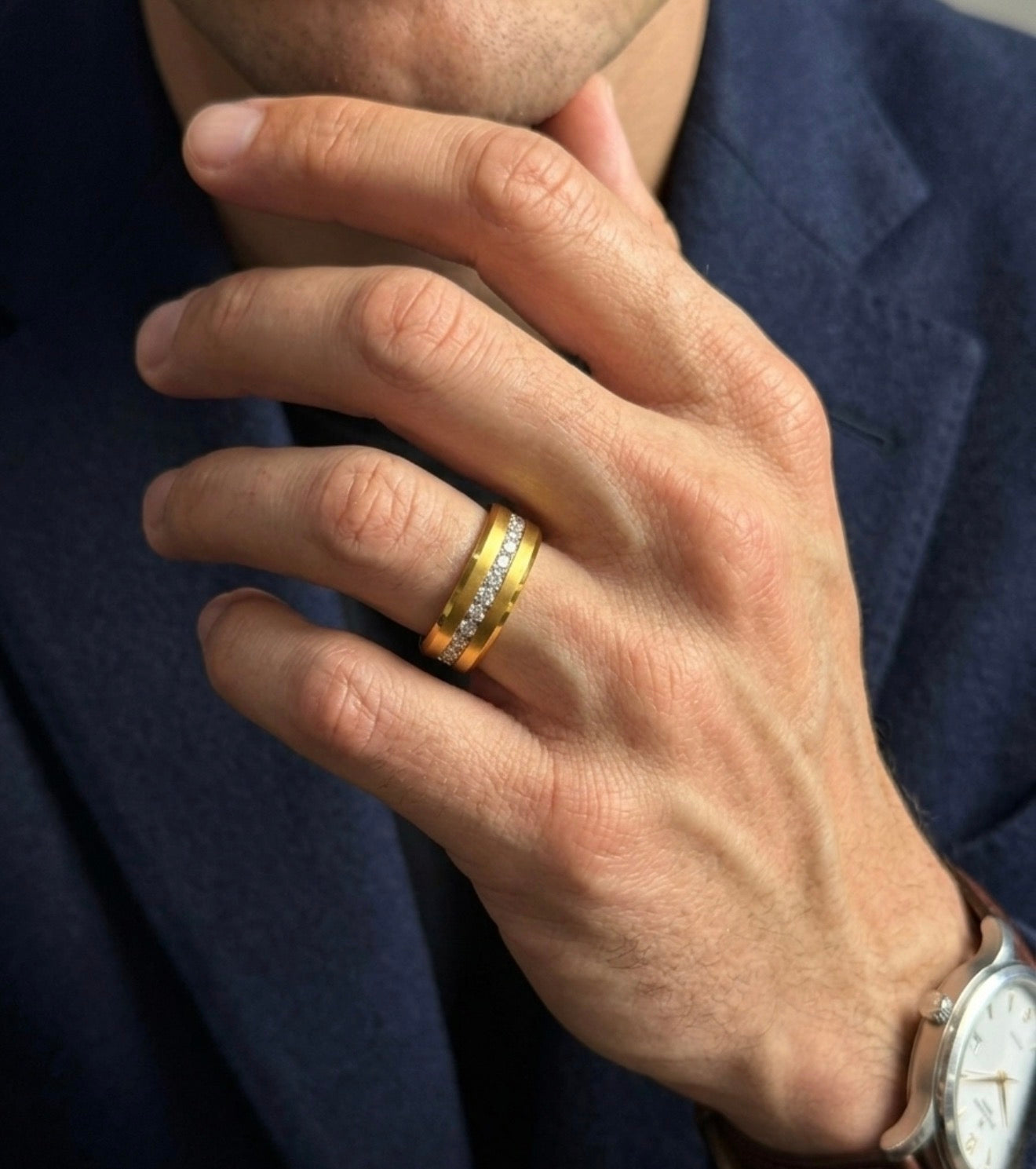 The Midas Eternity: Gold Stainless Steel Channel-Set Band
