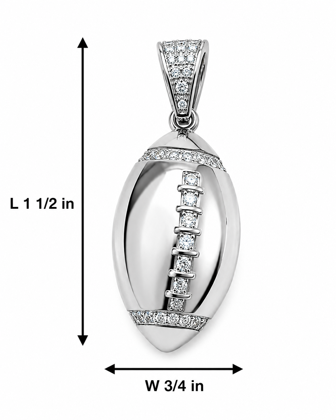 Sterling Silver Football Pendant