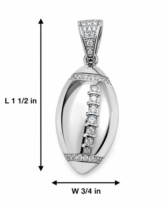 Sterling Silver Football Pendant