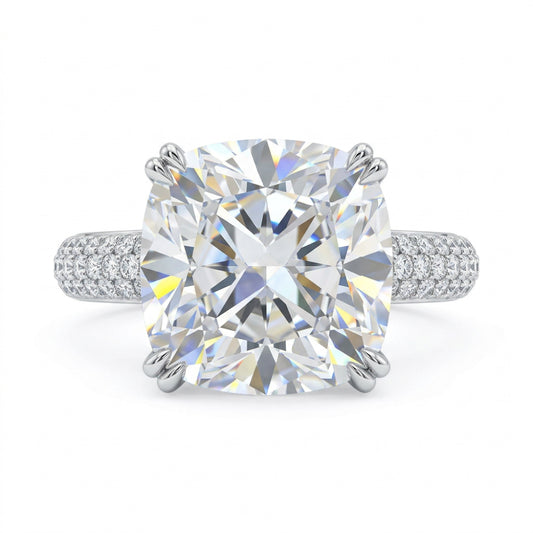 Sterling Silver Cushion cut Cubic Zirconia Ring