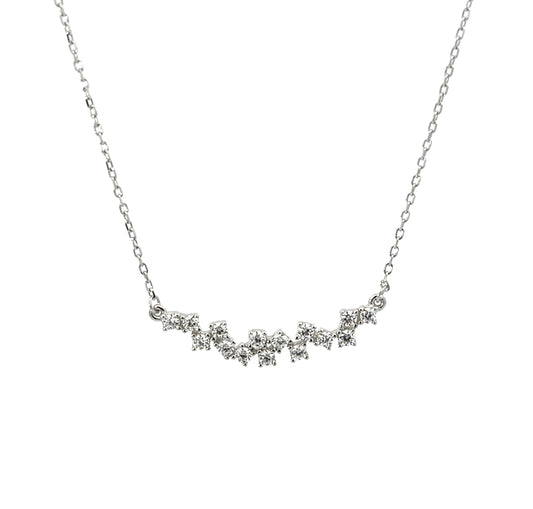 Sterling Silver Cluster Bar Necklace