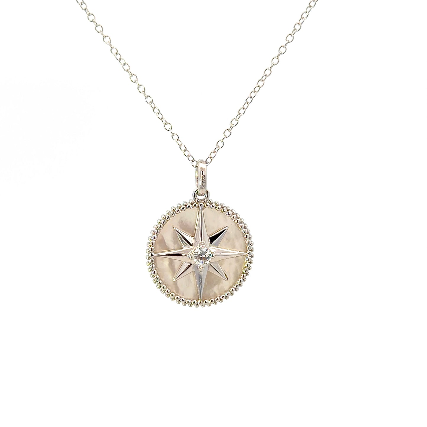 Sterling Silver Compass Necklace