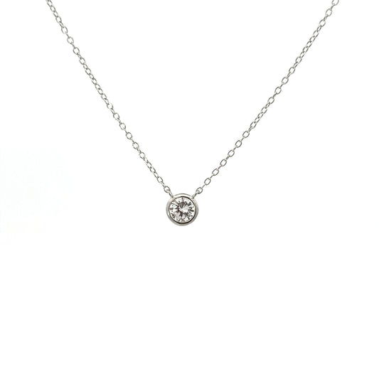 Sterling Silver Bezel Solitaire Necklace