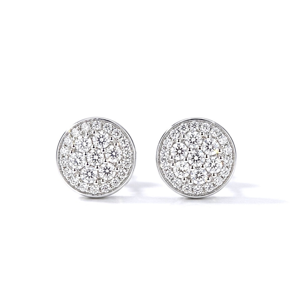 Sterling Silver Pave-set Cubic Zirconia Stud Earrings
