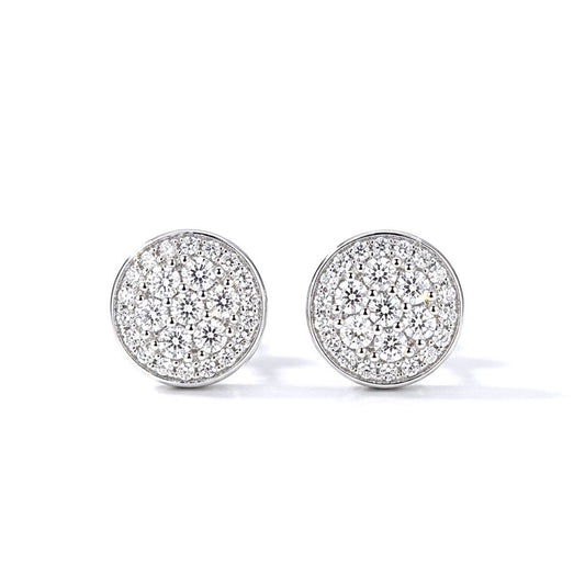 Sterling Silver Pave-set Cubic Zirconia Stud Earrings