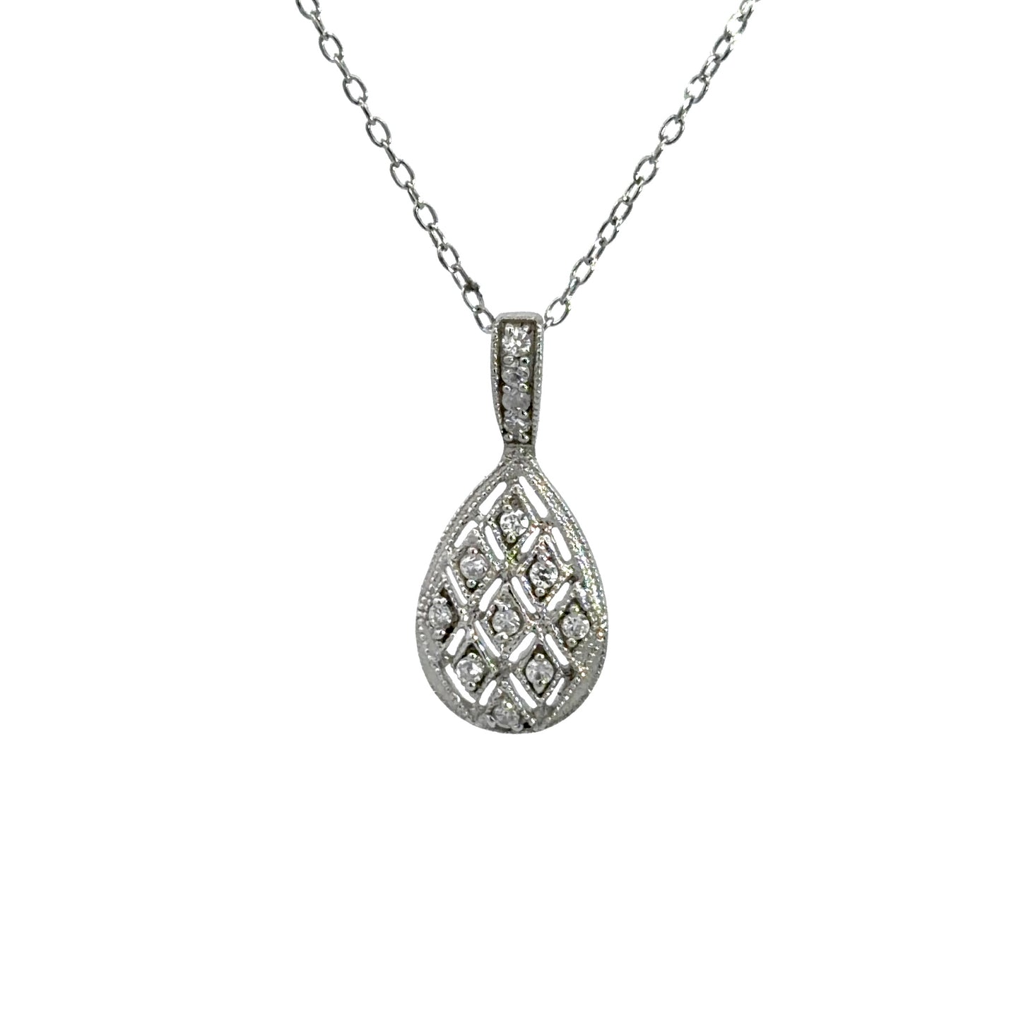 Teardrop Cubic Zirconia Necklace