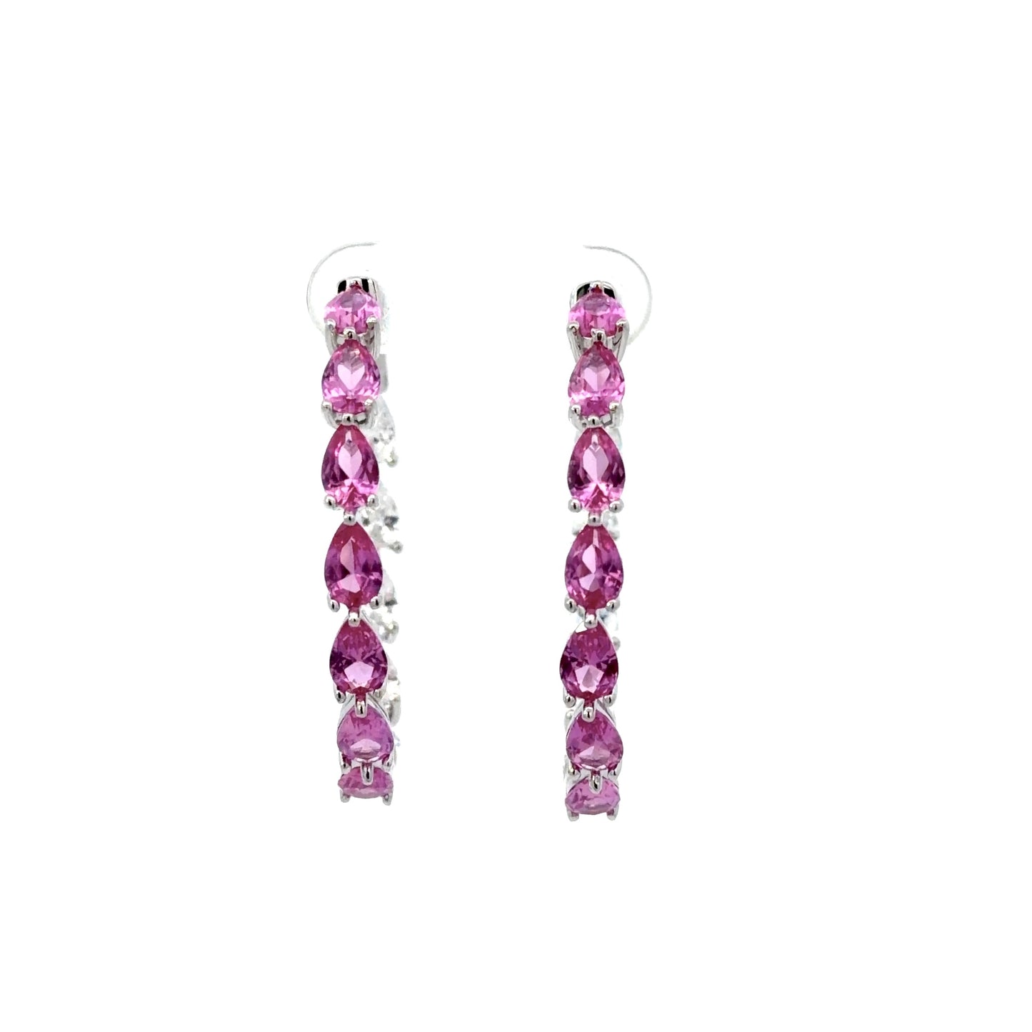 Radiant Pear Cut Large Hoop Earrings