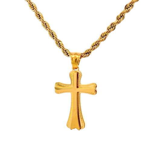 Gold Plated Classic Cross Pendant