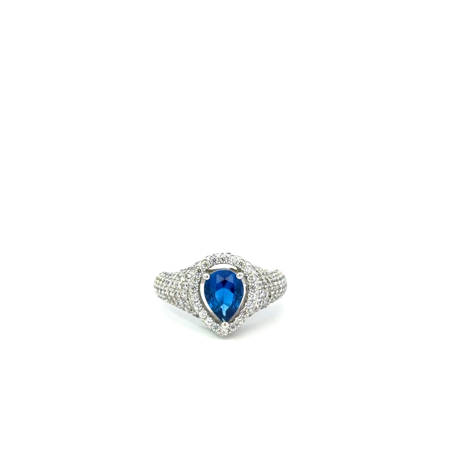 Sterling Silver Pear Cut Ring
