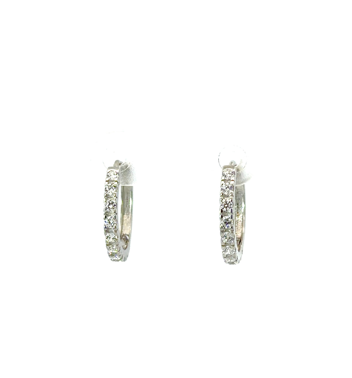 Sterling Silver Cubic Zirconia Huggie Earrings