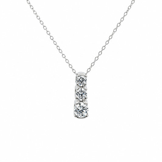 Sterling Silver Three-Stone Necklace