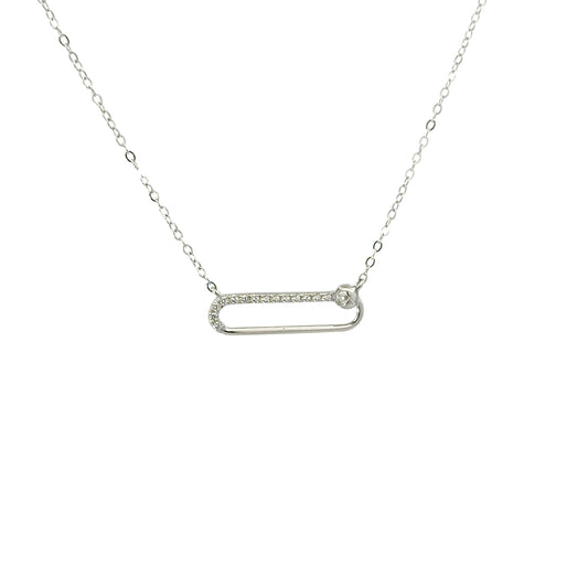 Sterling Silver Paperclip Necklace