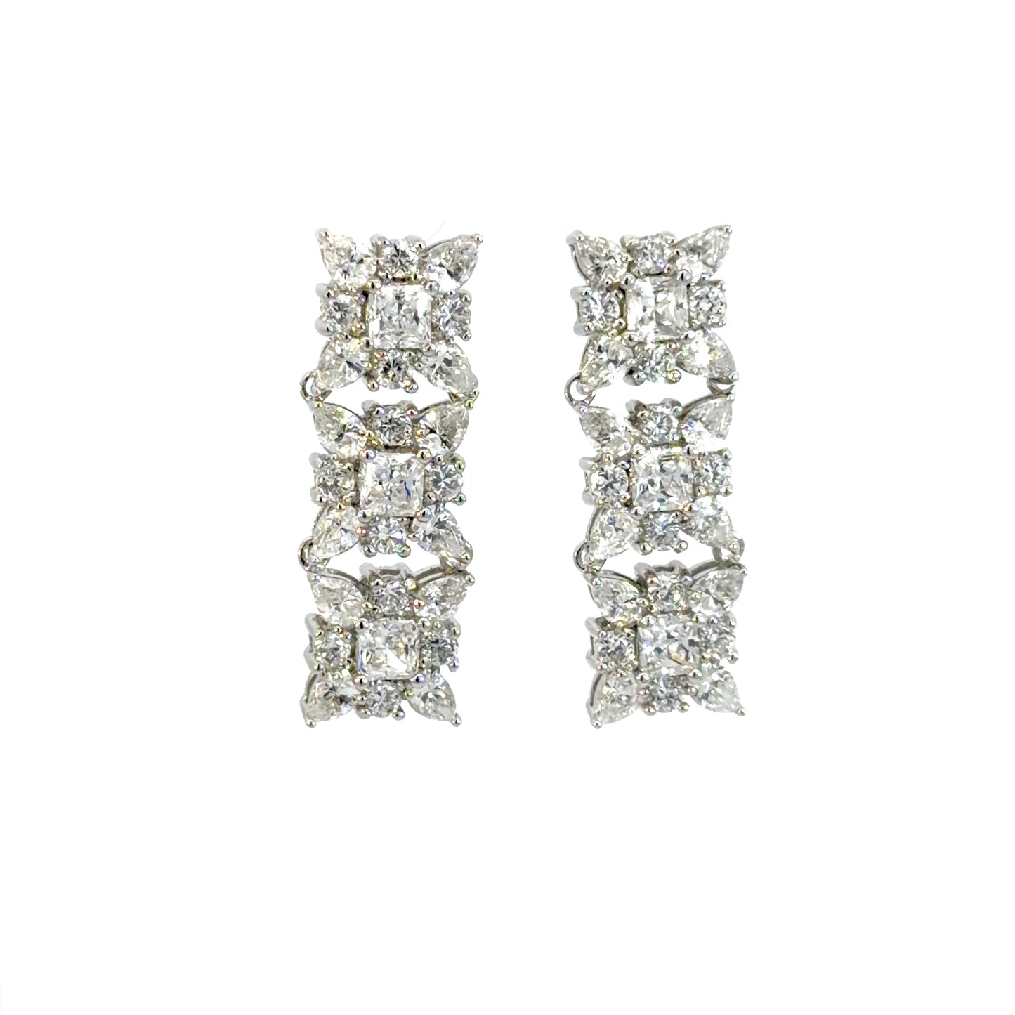 Fancy Floral Design Drop Earrings