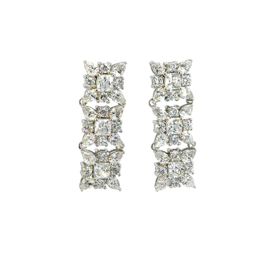 Fancy Floral Design Drop Earrings
