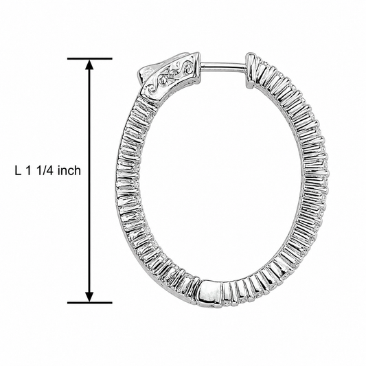Inside-Out Oval Shape 1.20-inch 1.92 ct. Hoop Earrings