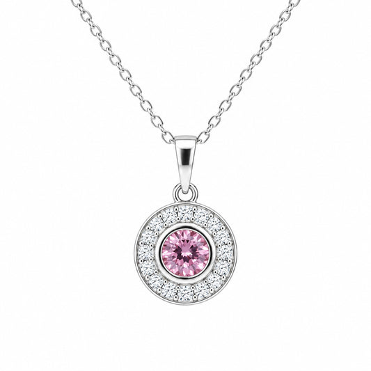 Sterling Silver Pink Topaz Necklace