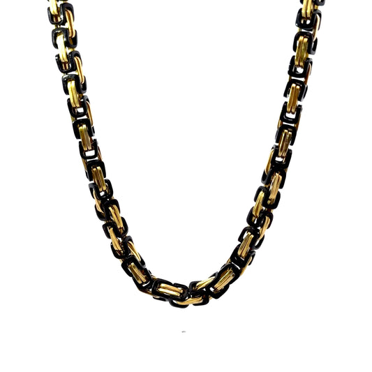 Black and Gold Byzantine Men’s Chain Necklace
