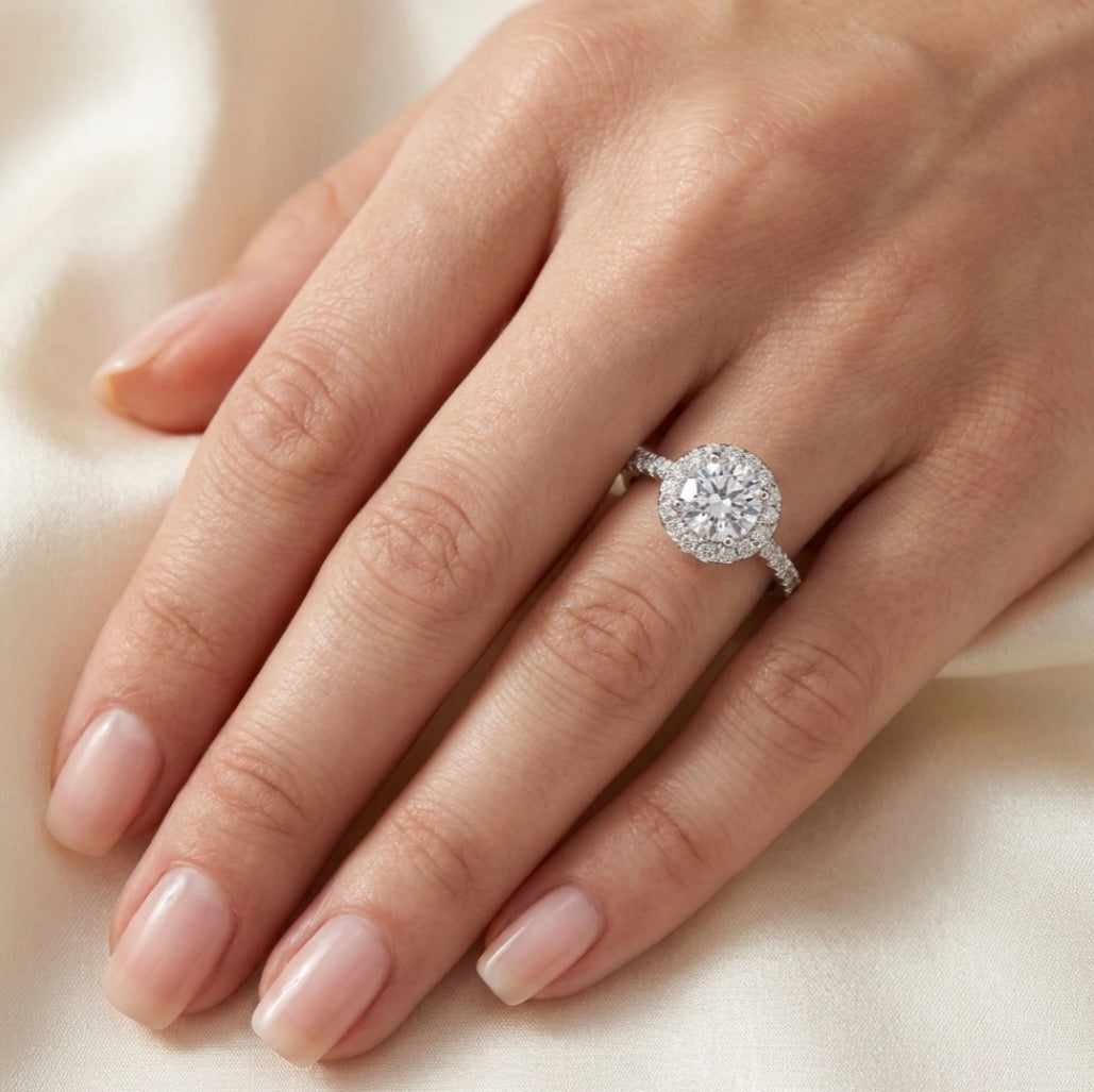 Sterling Silver Halo Ring