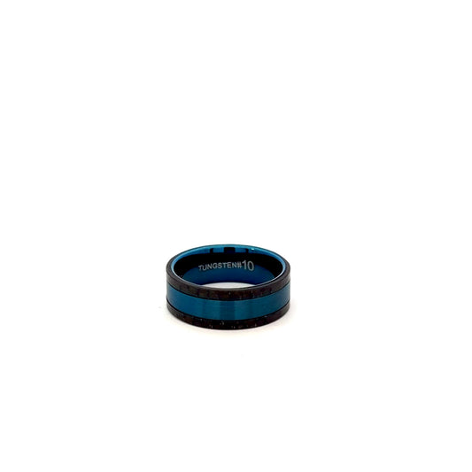 Men's Black and Blue Two-Tone
Tungsten Carbide Band