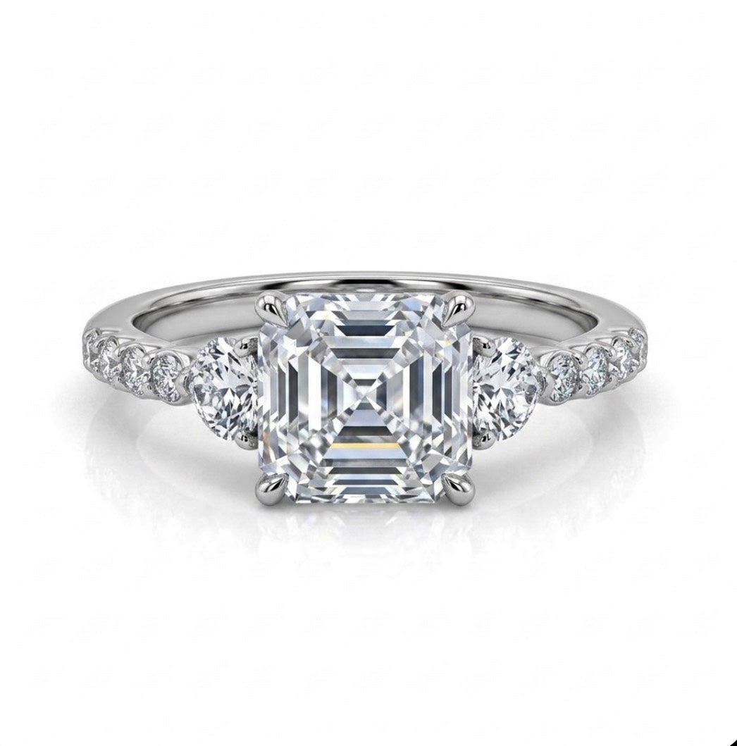Sterling Silver Asscher-Cut Ring
