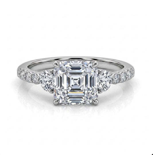 Sterling Silver Asscher-Cut Ring