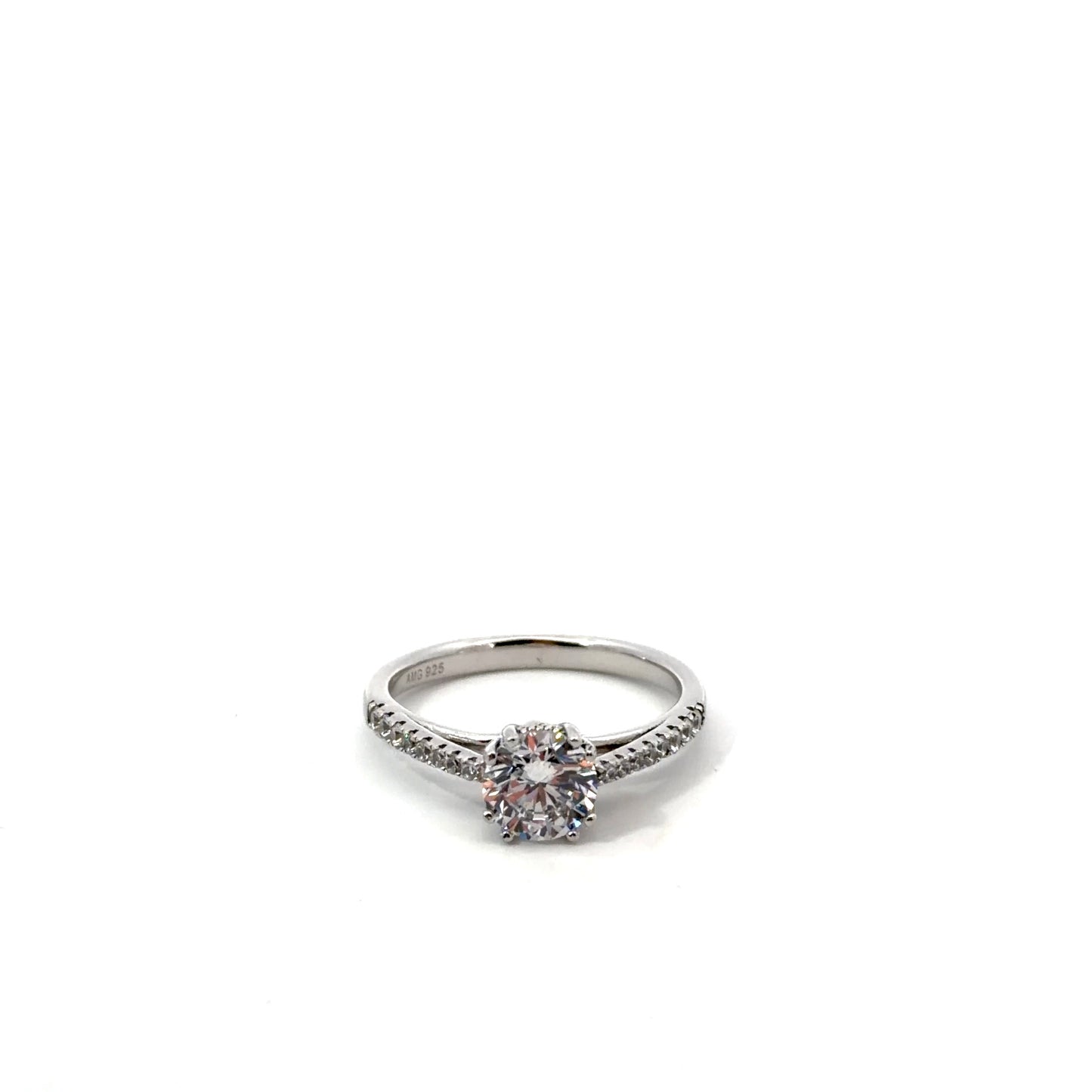 Sterling Silver Solitaire Engagement Ring