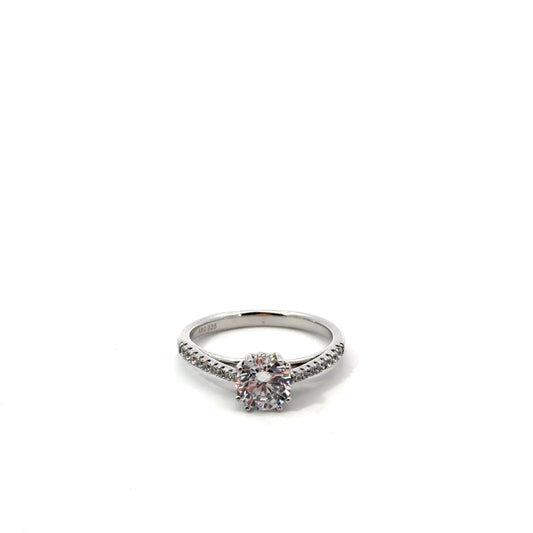 Sterling Silver Solitaire Engagement Ring