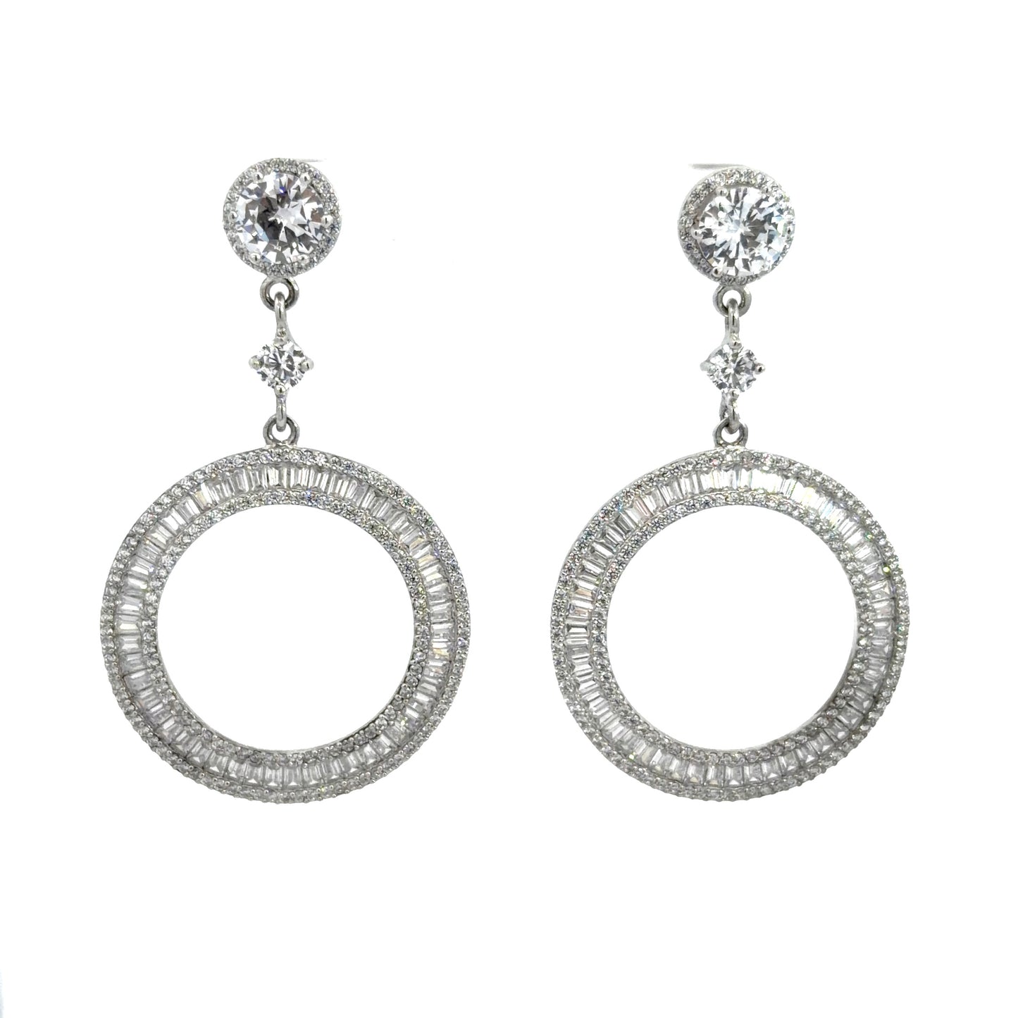 Open Circle Drop Earrings