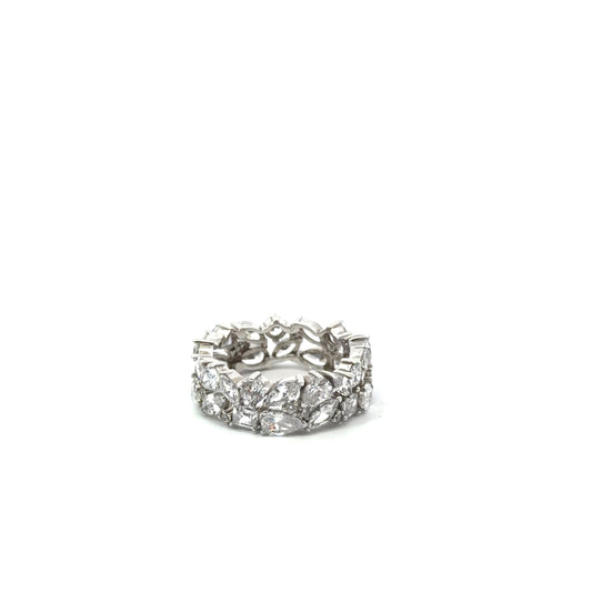 Sterling Silver Multi Cut Eternity Band