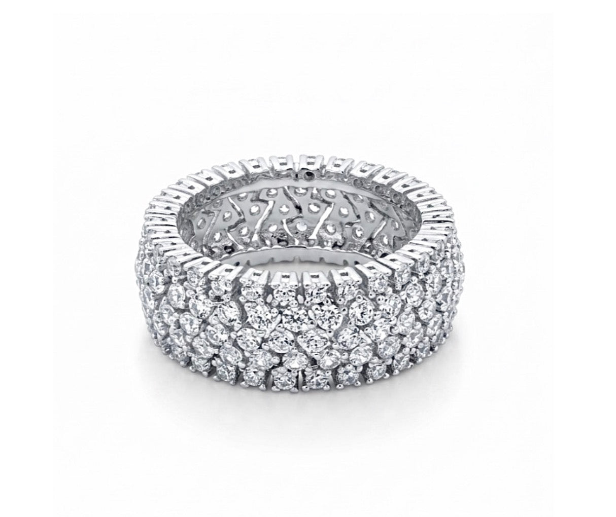 Sterling Silver Multi Stone eternity Ring