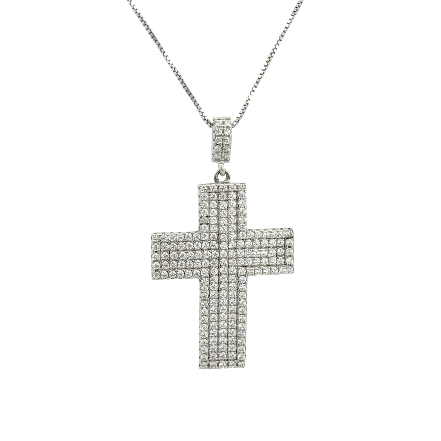 Sterling Silver Pave setting Cubic Zirconia Cross