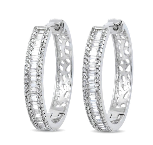 Round Shape 1-inch Hoop Earrings