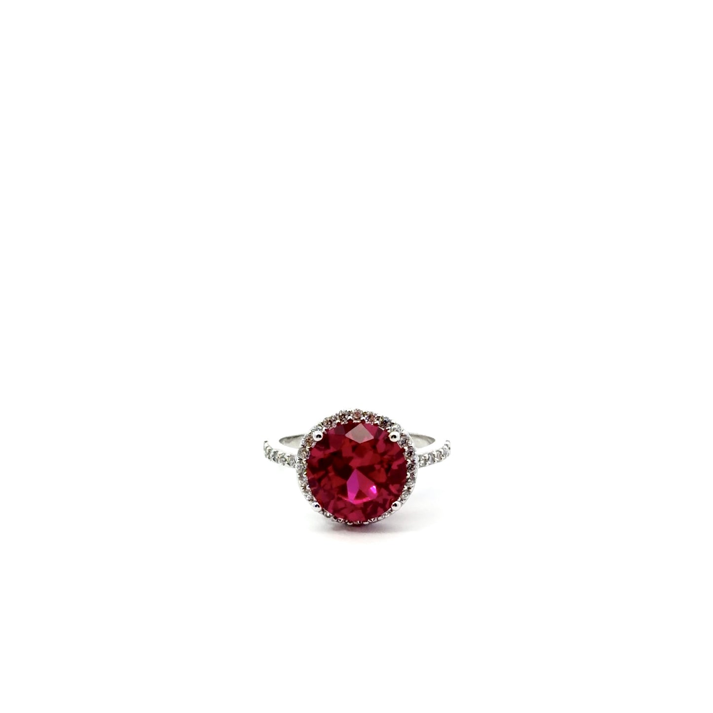 Sterling Silver Radiant Ruby Ring