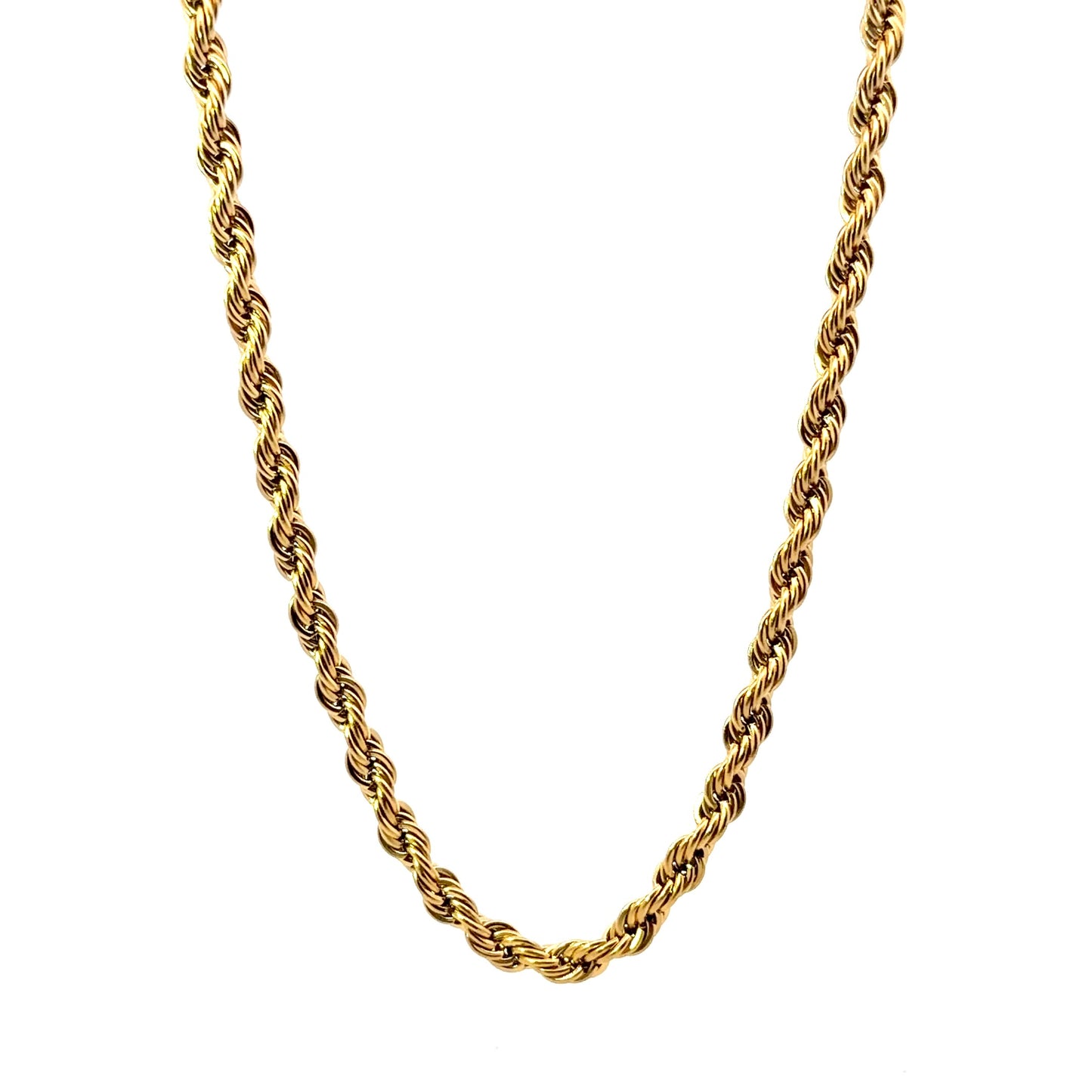 Gold Plated Men’s Rope Chain Necklace