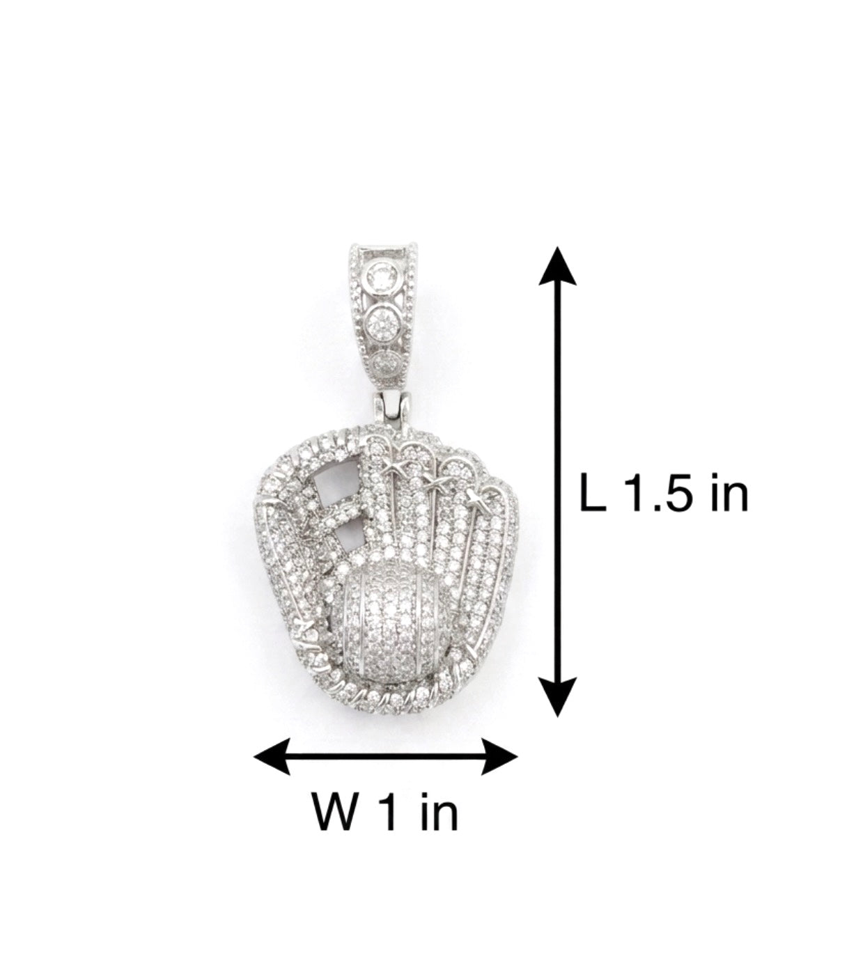 Sterling Silver Baseball With Mitten Pendant