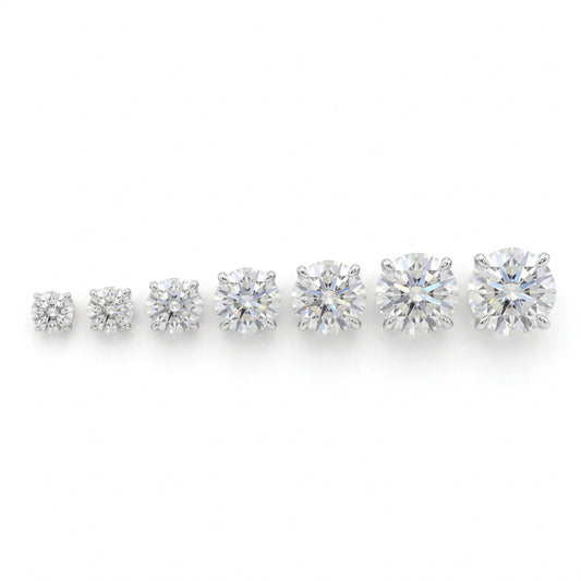 Sterling Silver Cubic Zirconia Classic Brilliant cut Stud Earrings