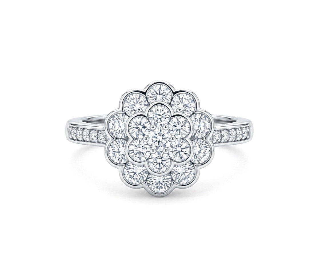 Sterling Silver Floral Design Ring