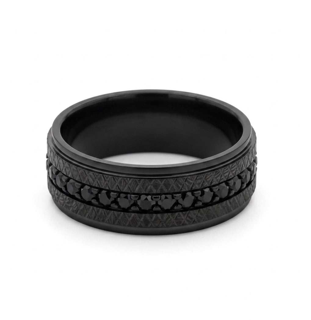 Men's Black Eternity Wedding Band